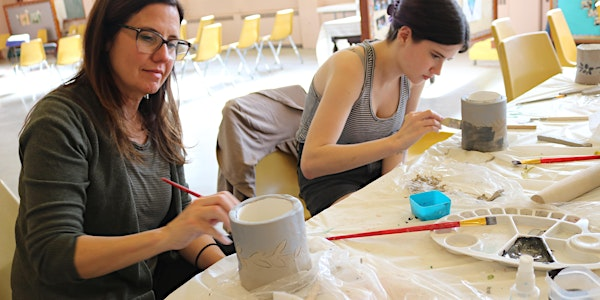 Clay Hand Building and Glazing, Vases, Mugs, Plates Adults/Teens Classes | Expressive Brush Art Studio
