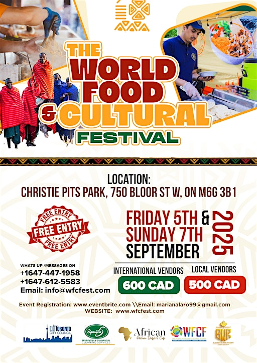 THE WORLD FOOD AND CULTURAL FESTIVAL -5th Sept to 7th Sept 2025. | Christie Pits Park