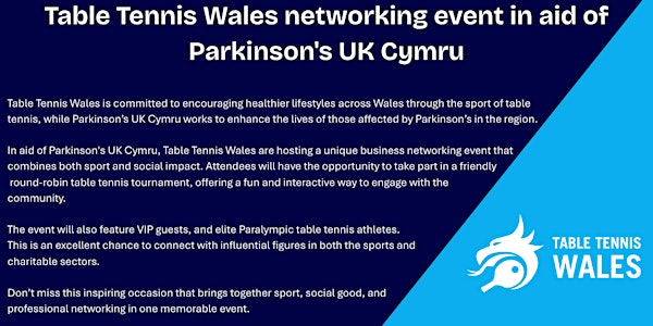Table Tennis Wales networking event in aid of Parkinson's UK Cymru | Sport Wales National Centre