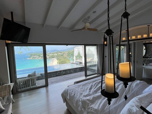 Private pool villa with stunning beach view