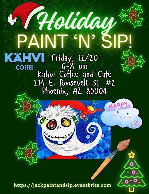 Holiday Paint and Sip- Jack Skellington at Kahvi Coffee and Cafe | Kahvi Coffee and Cafe
