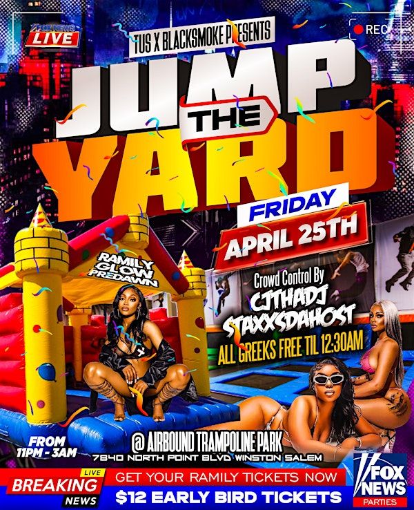 Ramfest 2025 Presents | JUMP THE YARD GLOW PREDAWN TRAMPOLINE PARTY | Airbound Trampoline Park