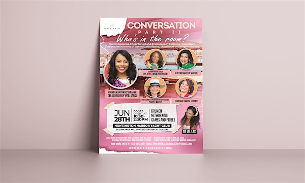 Conversation Part 2 "Who's in the room?" Encourage Empower Enlight | Huntington Harbour Yacht Club