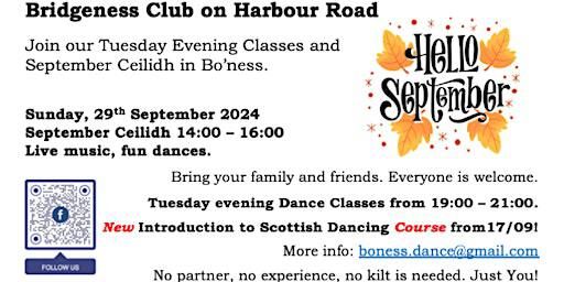 September Sunday Afternoon Ceilidh in Bo'ness | Bridgeness Welfare Society & Social Club