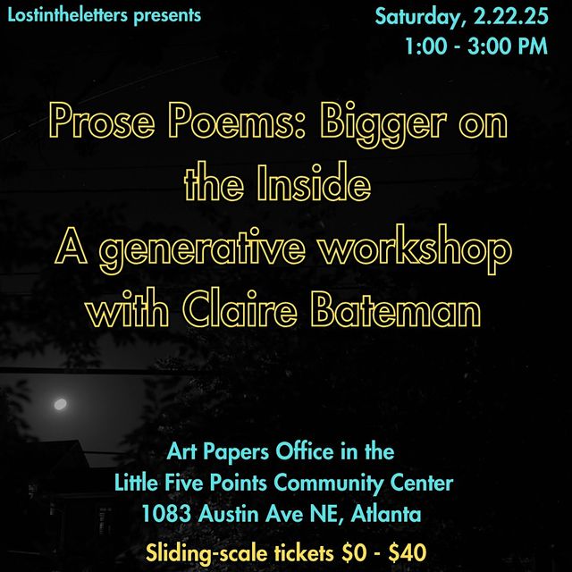 "Prose Poems: Bigger on the Inside" with Claire Bateman | 1083 Austin Ave NE