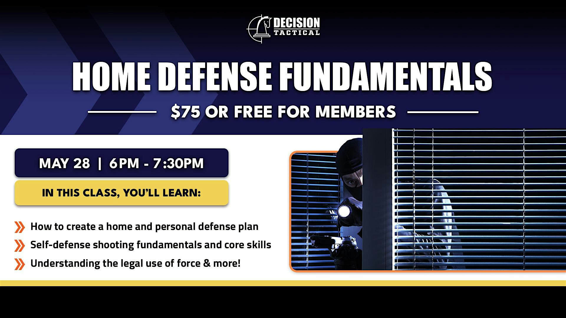 Home Defense Fundamentals Class | Decision Tactical | Decision Tactical - North Orlando