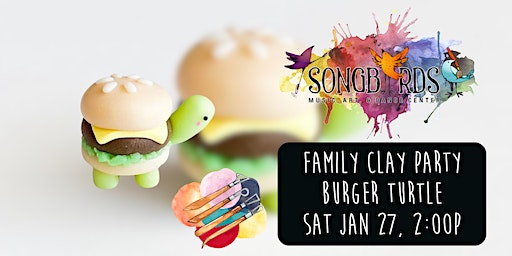 Family Clay Party at Songbirds- Burger Turtle | Songbirds Music, Art, & Dance Center