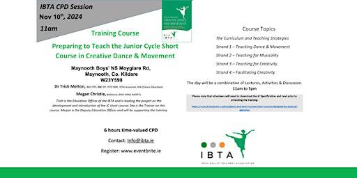 Preparing to Teach - Junior Cycle Short Course in Creative Dance & Movement | W23 Y598