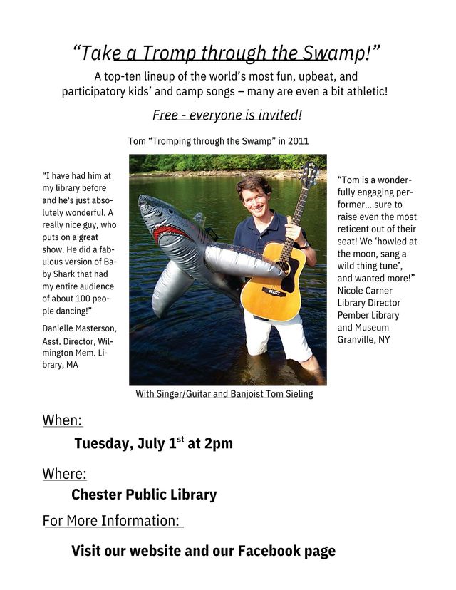 Take a Tromp through the Swamp with Tom Sieling (All Ages) | Chester Public Library, Chester Street, Chester, NH, USA