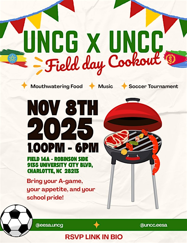 UNCG x UNCC: Field Day Cookout | Recreational Field 14A