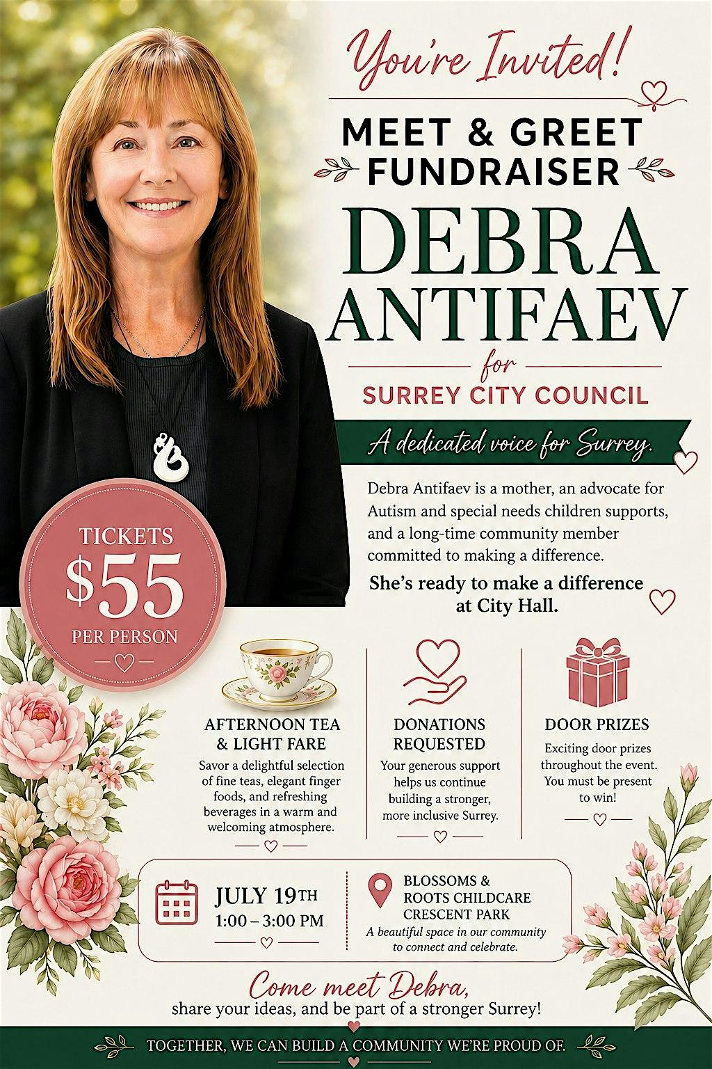 Meet Surrey Council Candidate Debra Antifaev | Blossoms and Roots Crescent Park