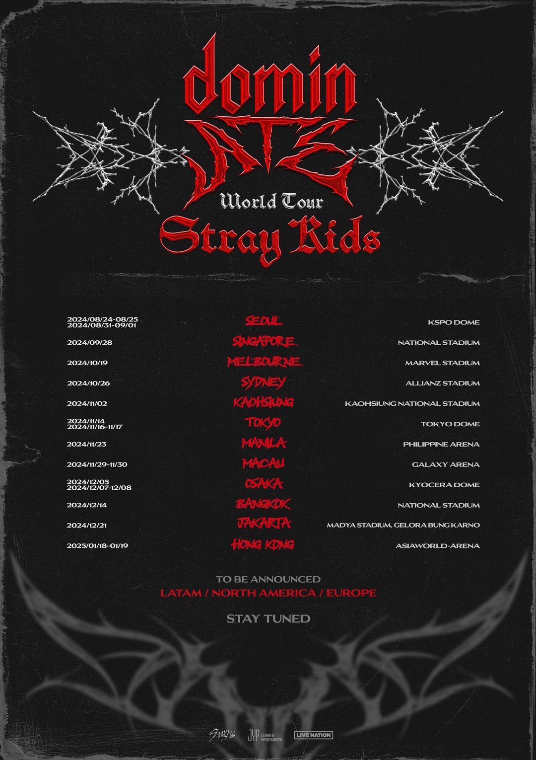 Stray Kids Concert In Hong Kong 2025| Stray Kids(스트레이 키즈) World Tour <dominATE> In Hong Kong | Asia World Arena