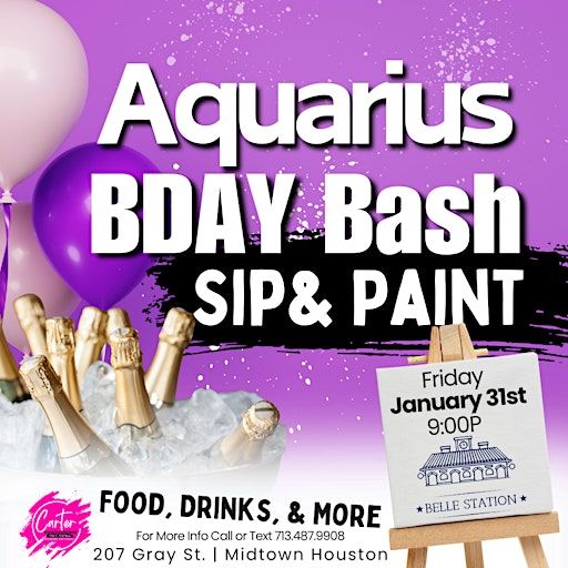 Aquarius Birthday Bash Sip & Paint | Belle Station