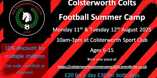 Colsterworth Colts Football Summer Camp 2025 | Colsterworth Sports Club