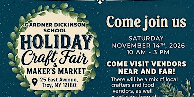 Wynantskill PTA Holiday Craft Fair and Maker’s Market | Gardner-Dickinson School