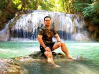 A relaxing 🦈 fish spa at Erawan Falls 💦🌿☘️