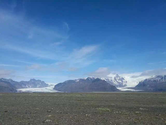 In June, Iceland, from Vik to the glacier lake, all the way.