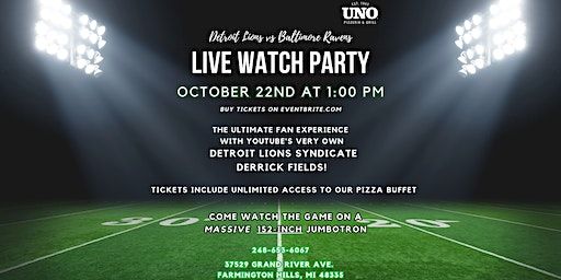 Detroit Lions vs Baltimore Ravens Live Watch Football Party | Delta Hotels by Marriott Detroit Novi