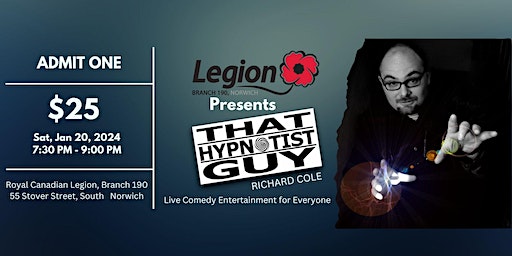 Hypnotist Comedy Night at Norwich Legion | Royal Canadian Legion Branch 190, 55 Stover Street South, Norwich, ON, Canada