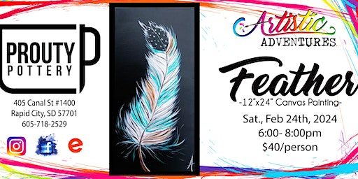 Feather- Canvas Painting | Prouty Pottery