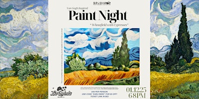 Van Gogh's "Wheat Field with Cypresses" Paint Night | La Quinta Brewing Co.