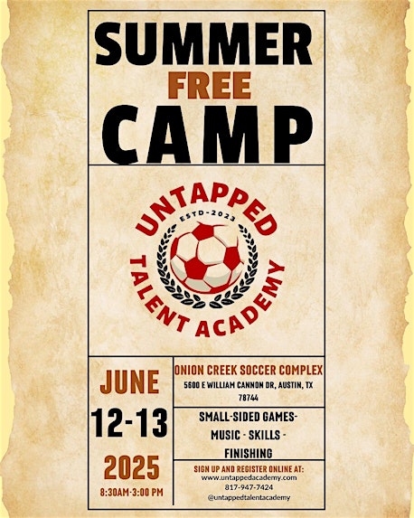 Untapped Talent Academy Soccer Camp | Onion Creek Soccer Complex