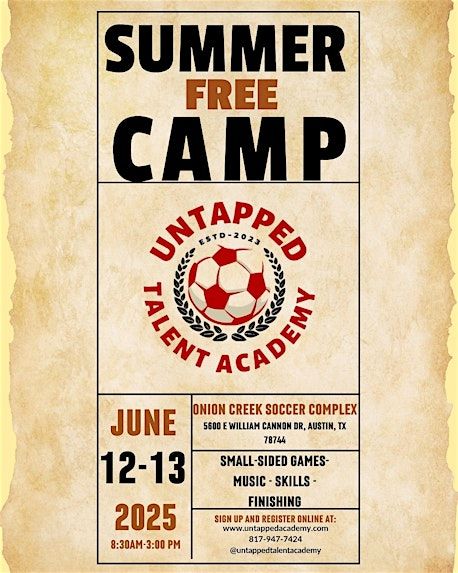 Untapped Talent Academy Soccer Camp | Onion Creek Soccer Complex
