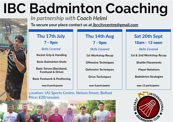 BADMINTON TRAINING WORKSHOP - ALL LEVELS | Ulster University Belfast Sports Centre