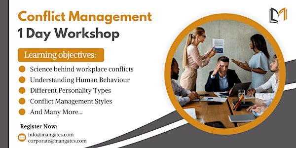 Conflict Management 1 Day Training in Markham | For venue details  reach us at info@mangates.com