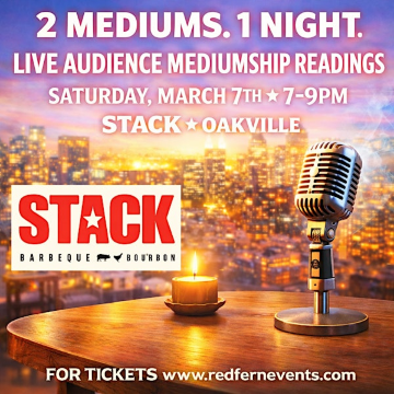 2 Mediums. 1 Night. Live Audience Mediumship Readings, OAKVILLE | 240 Leighland Ave