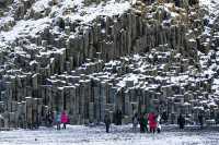 Iceland's black sand beach like an alien planet.