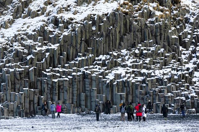 Iceland's black sand beach like an alien planet.