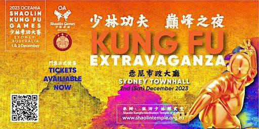 Shaolin Kung Fu Extravaganza Night 2023 | Sydney Town Hall, George Street, Sydney NSW, Australia