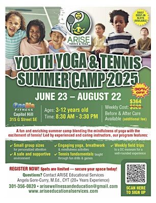 Youth Yoga and Tennis Summer Camp 2025 | Onelife Fitness - Capitol Hill