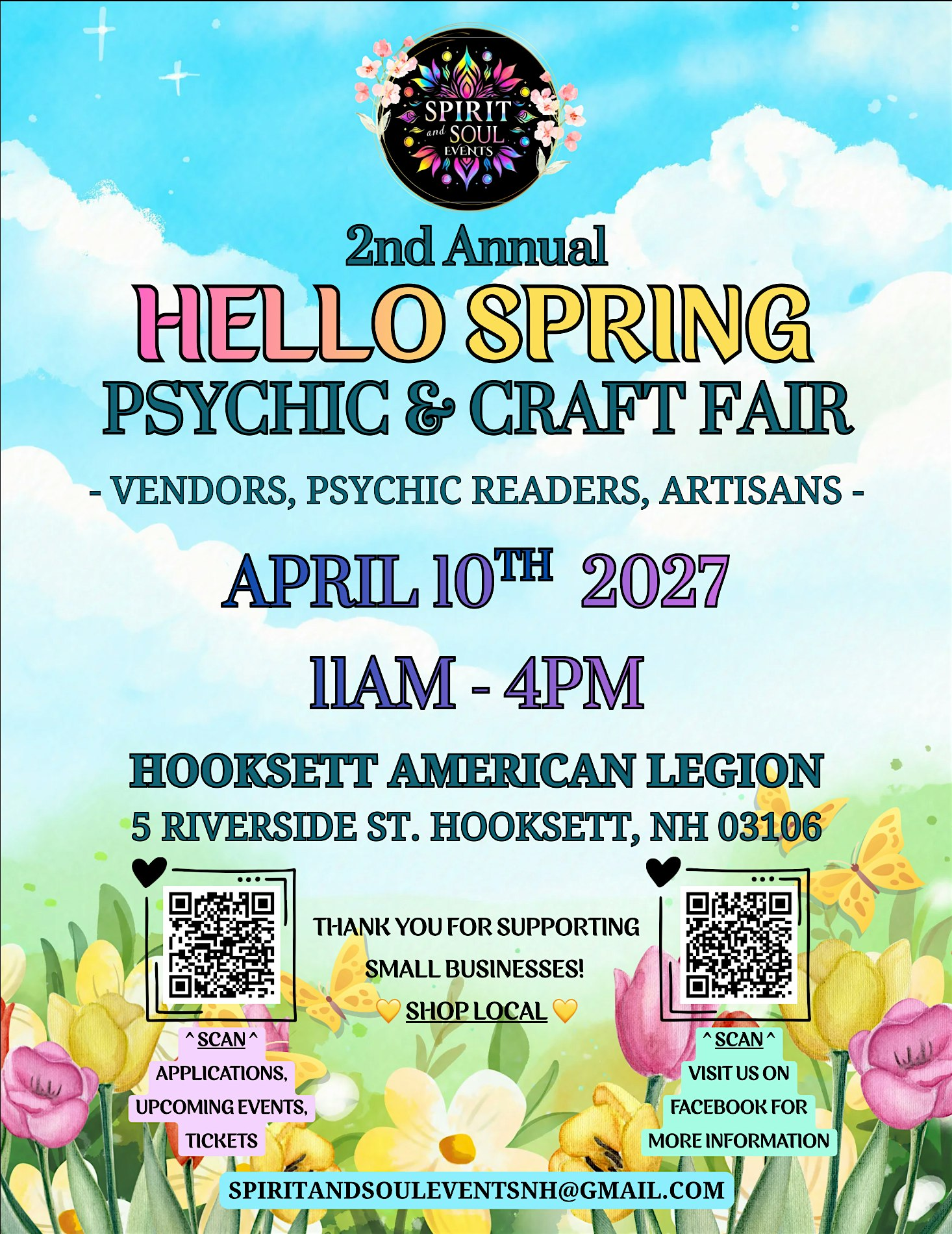 2nd Annual HELLO SPRING Psychic & Craft Fair | Hooksett American Legion, Post 37