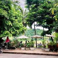 Sitting on the Mekong riverside with you cafe