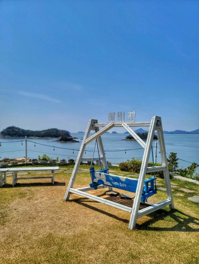 진도의 아름다운 세방낙조 오션뷰 카페 해비치