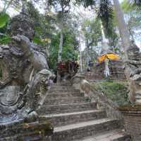 Temple on the mountain built into nature 