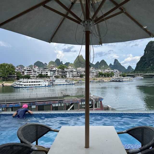 Afternoon tea with view and pool ☕️💦🍉