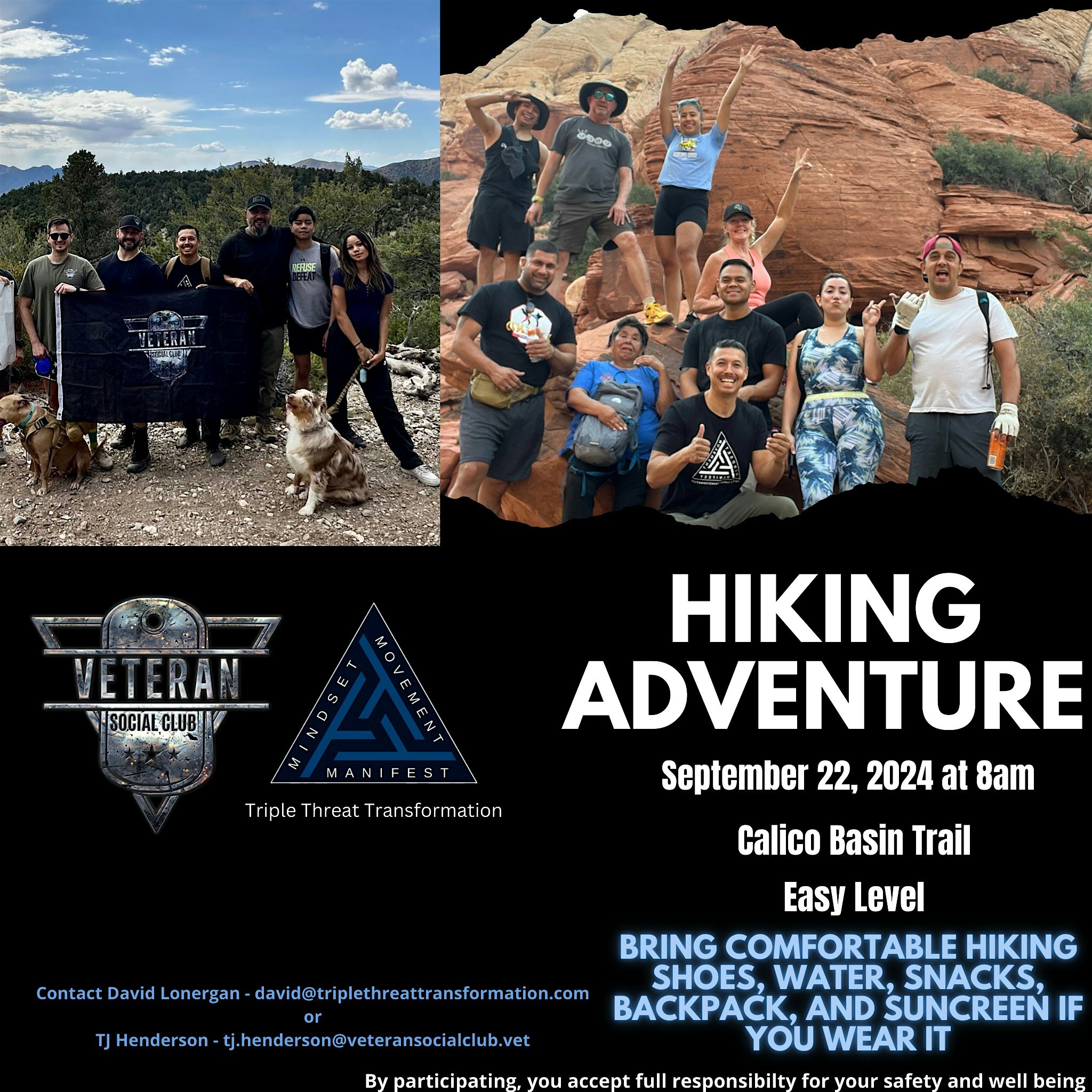 Rise and Hike - Triple Threat Transformation and Veteran Social Club | Calico Basin Trail