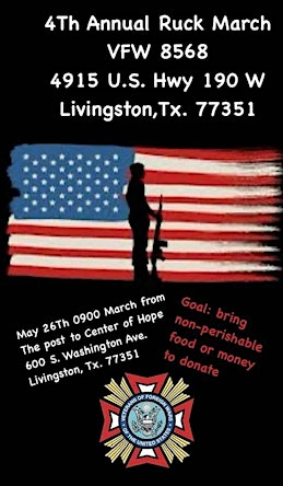 VFW Post 8568 4th Annual Memorial Day Ruck March | Center of Hope Polk County Mission Center