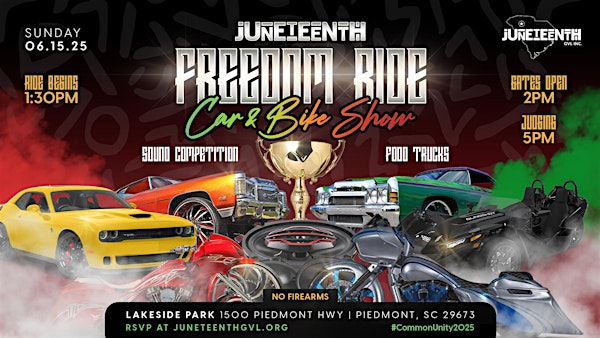 4th Annual Juneteenth GVL Freedom Ride | Lakeside Park