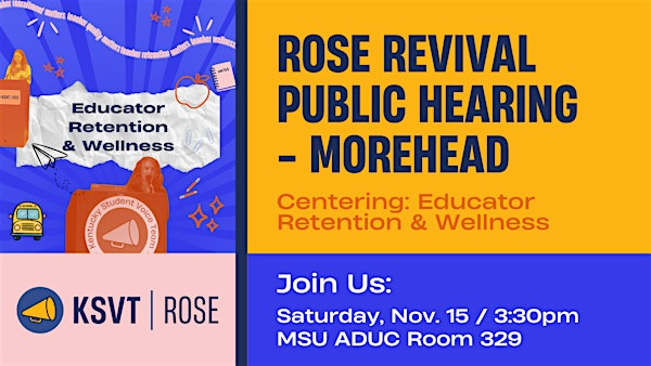 Rose Revival Public Hearing - Morehead | Adron Doran University Center
