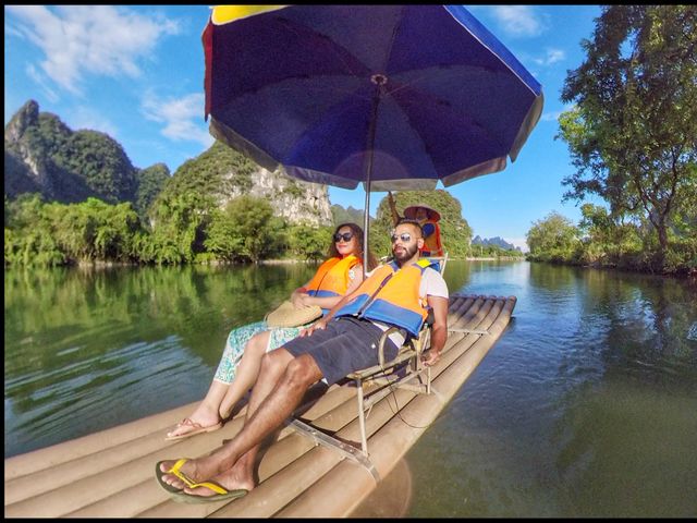 Bamboo raft ride on the Li river