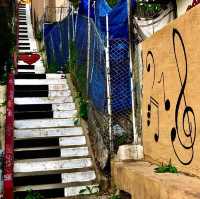 Colorful Piano Mural Staircase on Sunset Bl.