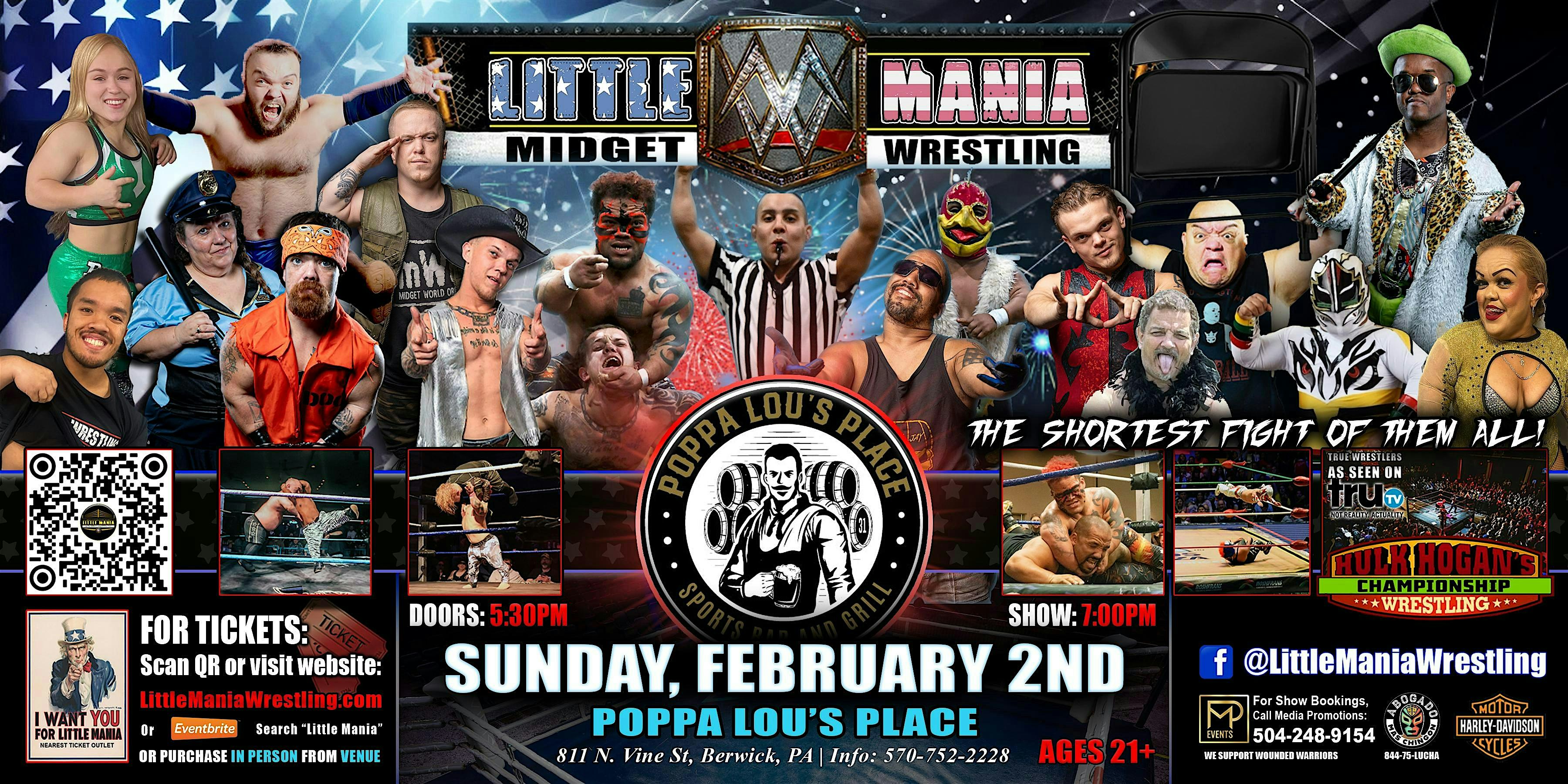 Berwick, PA - Little Mania Midget Wrestling @ Poppa Lou's Place | Poppa Lou’s Place
