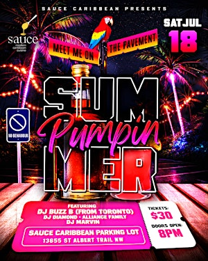 Summer Pumpin | Sauce Modern Caribbean Cuisine Restaurant - Parking Lot