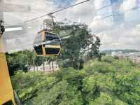 Taking the cable car on the Sentosa Line