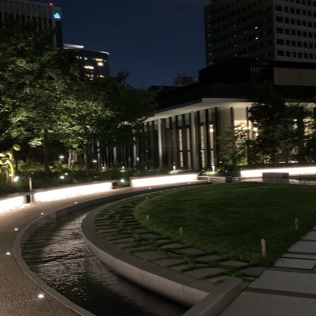 弁慶堀と東京ガーデンテラスのライトアップ🌃