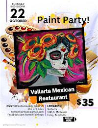 Desert Rose La Catrina Paint and Sip Party at Vallarta Restuarant! | Vallarta Mexican Restaurant